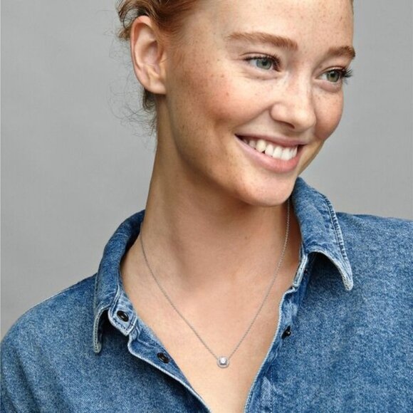 Pandora Sterling Silver Round Halo Necklace - Picture 7 of 11